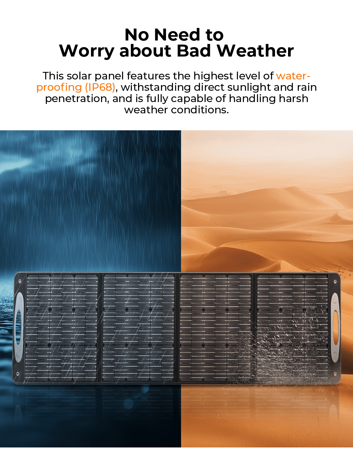 OUKITEL FFPOWER 100W Solar Panel Foldable IP68 Waterproof and Dustproof Monocrystalline Solar Panel High Conversion Efficiency Includes Storage Stand Supports Series/Parallel Connection