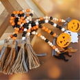 thumbnail image 3 of Halloween Wooden Beads Garland: Farmhouse Wood Bead Garland Hanging Bead Wood Bead Garland with Tassel Maple Leaves Pumpkin Bead for Halloween Party Thanksgiving Fall Harvest Decor, 3 of 3