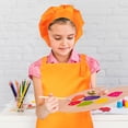 thumbnail image 2 of 1 juego de delantal para niños, gorro de chef, delantal de cocina para niños con correas ajustables para niños y niñas, cocinar, hornear y pintar, gorro de chef para niños, 2 of 7