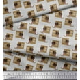 thumbnail image 3 of Soimoi Brown Moss Georgette Fabric Monitor & Bossy Girl Fabric Prints By Yard 42 Inch Wide, 3 of 3