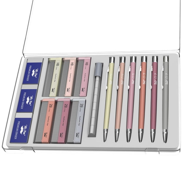 Portaminas Mr Pen CPMP03M223 Set 6 Unidades Minas 0.5mm y 0.7mm con Borradores