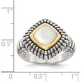 thumbnail image 4 of 14K/Silver Two-Tone Sterling Silver With 14K Mother Of Pearl Ring (Size 7) Made In Thailand qtc54-7, 4 of 5