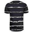 thumbnail image 3 of VBARHMQRT T-Shirts T-Shirt Décontracté Imprimé à Rayures pour Homme Haut d'Été à Manches Courtes T-Shirt Noir, 3 of 3