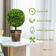 thumbnail image 4 of 22” Boxwood Balls Outdoor Set of 2, Faux Boxwood Plants w/Cement Pot & Solid Wood Trunk, Decorative Fake Greenery Artificial Plants Outdoor for Home, Office, Garden, Porch, Front Door, 4 of 18