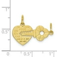 thumbnail image 2 of 10k Yellow Gold Heart Key Break Apart Necklace Charm Pendant, 2 of 6