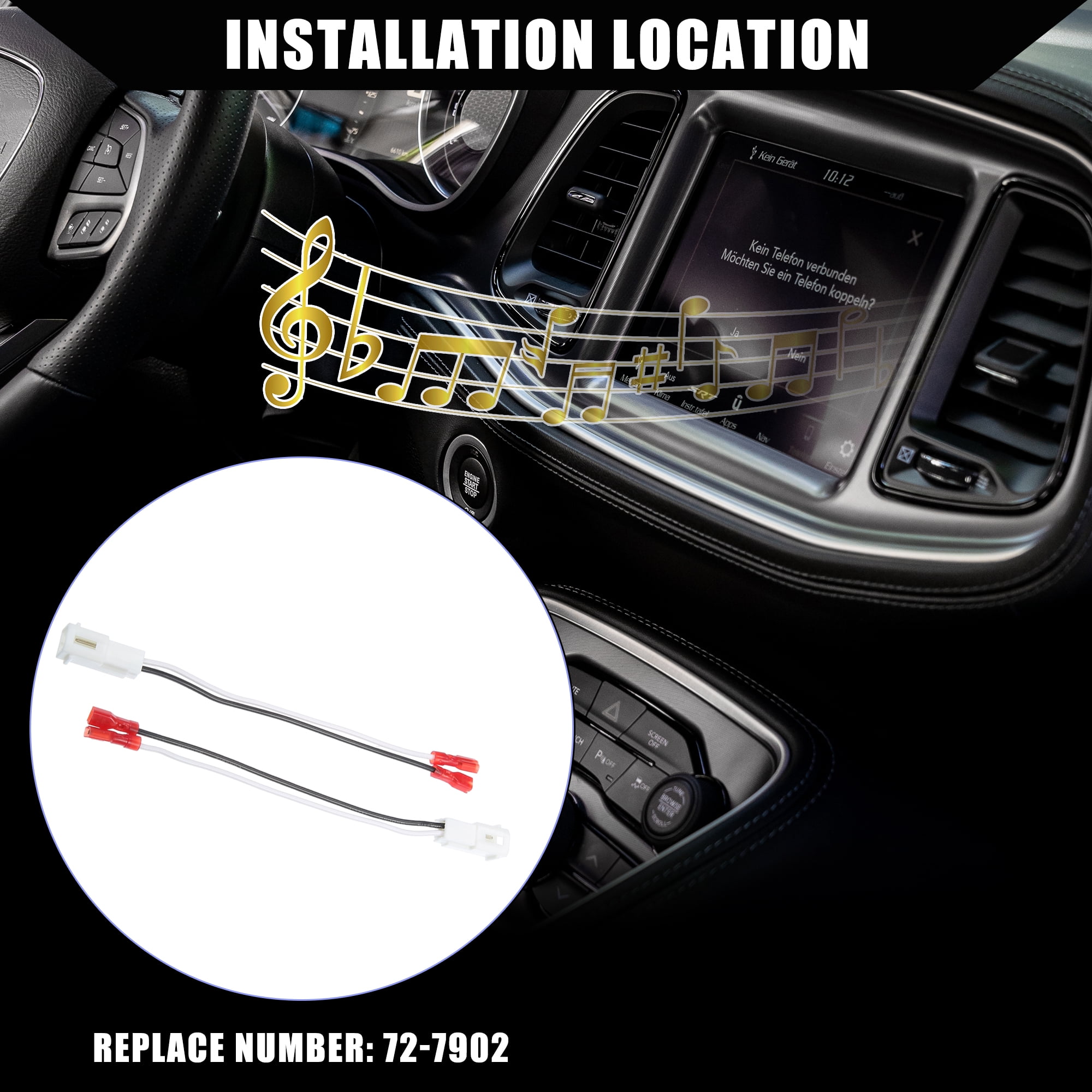 Unique Bargains Front Dash Tweeters Wiring Harness for Dodge for Ram 1500 for Jeep