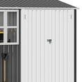 thumbnail image 6 of ModFusion 8x6 ft Storage Shed with Large Window, Lock, Galvanized Metal, Shutter Vents, Garden Tools Bike Storage Pool Supplies Organizer, Dark Gray and White, 6 of 10