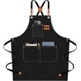 thumbnail image 1 of Delantal de lona Apron AFUN Chef para hombre y mujer, color negro, 1 of 7
