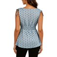 thumbnail image 4 of Gyujnb Maternity Polka Dot Peplum Top Sleeveless Tie Shoulder Smocked Waist Casual Pregnancy Blouse,S, 4 of 5