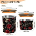 thumbnail image 3 of Skull Red Rose Flower Floral Airtight Coffee Bean Canister 17oz Food Storage Containers with Lids For Gournd, Tea, Sugar, Flour, Rice, Cereal, Candy Cookie Jar, 3 of 8