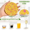 thumbnail image 2 of Yayeee 6 PCS Drink Coasters with Holder Set Woven Absorbent Round Tabletop Hot Pad, Pink Stars, 2 of 7