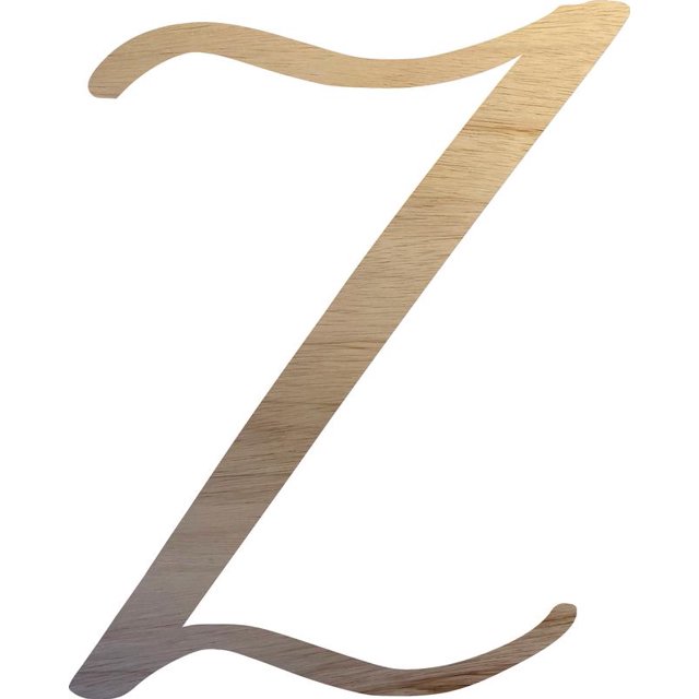 Unpainted Wood Letter Z Craft, Paintable 6'' Tall Wood Alphabet Letter, DIY Nicholia Script Font