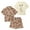 Light brown / off white, mickey mouse, variant on Disney Mickey Mouse Cotton Gauze Button Down Shirt, T-Shirt and Shorts 3 Piece Outfit Set Infant to Little Kid