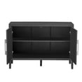 thumbnail image 5 of Harper & Bright Designs Farmhouse Sideboard Cabinet with Storage, Wood Buffet Cabinet with 3-Tier Shelves and Adjustable Feet, Black, 5 of 11