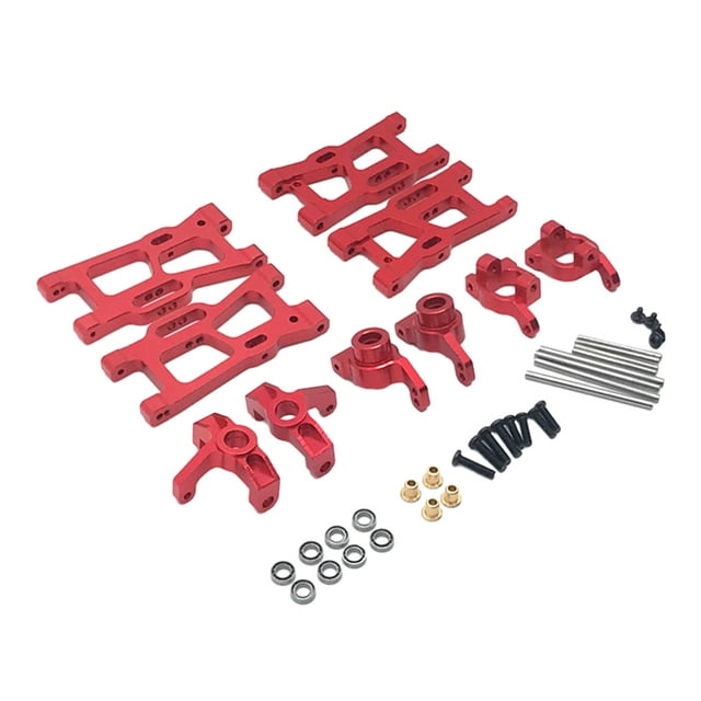 maskred RCGOFOLLOW Front Rear Upper Suspension Arm CNC Machined Rc Front Rear Upper Suspension Arm For 1/14 Wltoys 144001 Red
