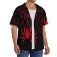 thumbnail image 2 of Fotbe Red Spider Print Short Sleeve Button Down Shirts for Men Casual Summer Beach Wrinkle Free Shirt-Large, 2 of 5