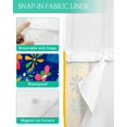thumbnail image 3 of No Hook Shower Curtain with Snap in Liner, Spanish Colorful Sun Flower Graffiti Hotel Shower Curtains for Bathroom, Washable Shower Curtain Liner Set with Mesh Top Window, 72"x72", 3 of 6
