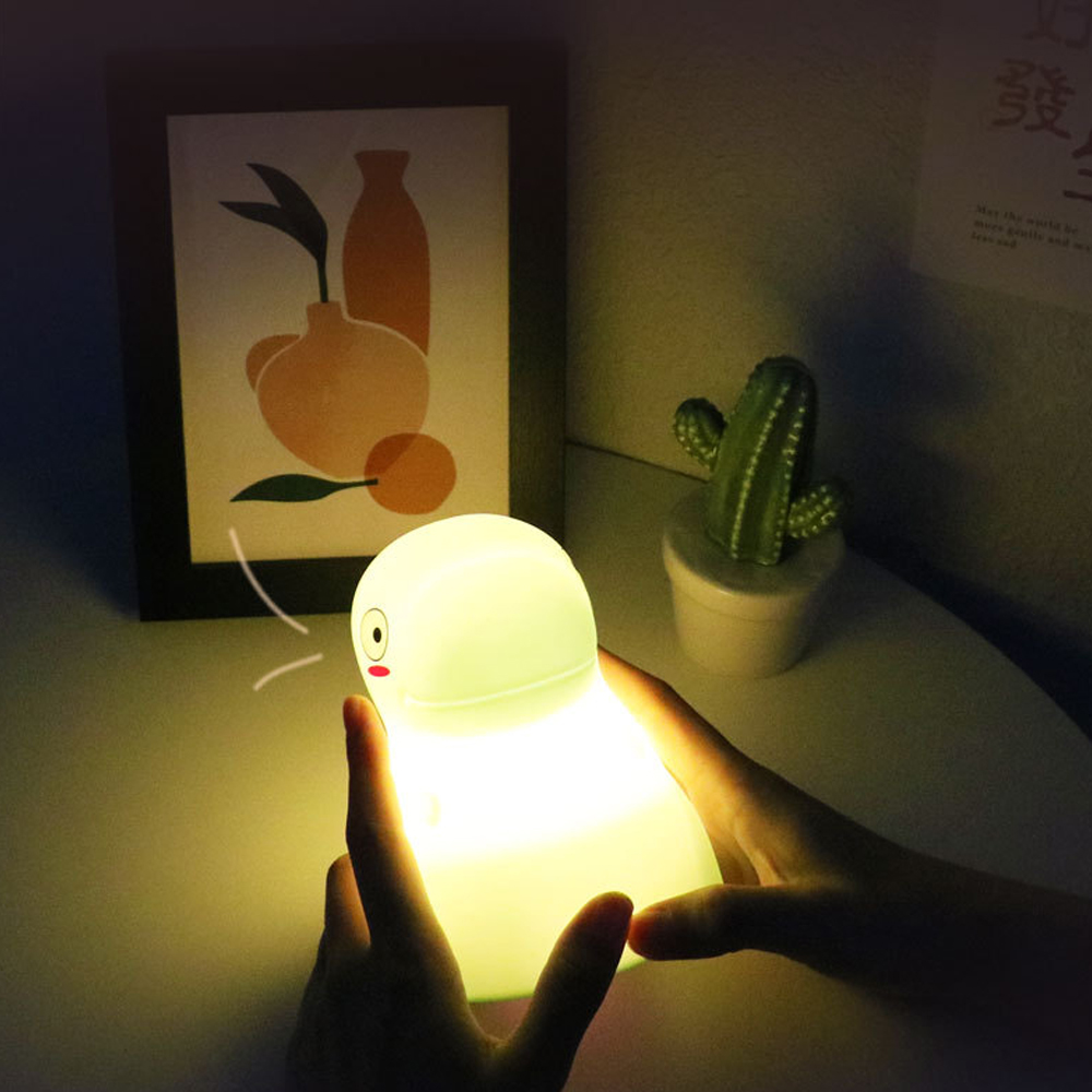Dinosaur Night Light for Kids, Cute Color Changing Silicone Baby Night Light with Touch Sensor, Portable Rechargeable LED Bedside Nursery Lamp for Toddler's Room, Dinosaur Gifts for Boys Girls