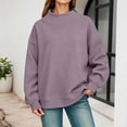 thumbnail image 2 of CAIVO Women's Mock Neck Sweatshirt Oversized Long Sleeve Loose Fit Casual Solid Color Pullover Tops Vacation Fall Streetwear, 2 of 4