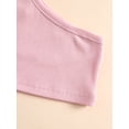 thumbnail image 6 of 2 Pcs Infant Summer Outfits, Girls One-shoulder Ribbed Solid Color Tank Tops + Belted Stripe/ Leaf  Flower Print Shorts, 6 of 9