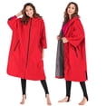 thumbnail image 1 of Yuarrent Chaqueta cálida Abrigo Mujer Mantener caliente Absorbente del sudor Traje de secado rápido Manga Toallas grandes Cambio de Traje de baño Rojo+Gris, 1 of 6
