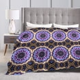 thumbnail image 2 of Mandala Flower Throw Blanket, Fluffy Soft Cozy Blanket Flannel Plush Microfiber Couch Throw 80"x60", 2 of 7