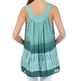 thumbnail image 2 of Sakkas Ombre Tie Dye Gauzy Crepe Sleeveless Relaxed Fit Top / Blouse - Teal - One Size, 2 of 4