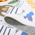 thumbnail image 3 of Washable Kids Area Rug Cartoon Animals Play Mat, with Elephant Giraffe Lion Zebra Monkey Crocodile Educational Learning Game Non Slip Carpet, for Bedrooms Playroom Living Room Classroom, 3 of 7