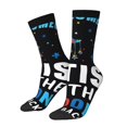 thumbnail image 1 of Lukts I Love With Autism To The Moon And Back Pattern Womens Crew Soft Moisture-wicking Socks,Moisture Control Crew Socks,Mid Calf Socks, 1 of 6