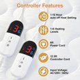 thumbnail image 4 of Heated Mattress Pad Queen Size, Quilted Electric Mattress Pad, Dual Controller, Bed Warmer Fit up to 21", 6 Heat Settings, 1-10 Hours Auto Off, Fast Heating, White, 4 of 6