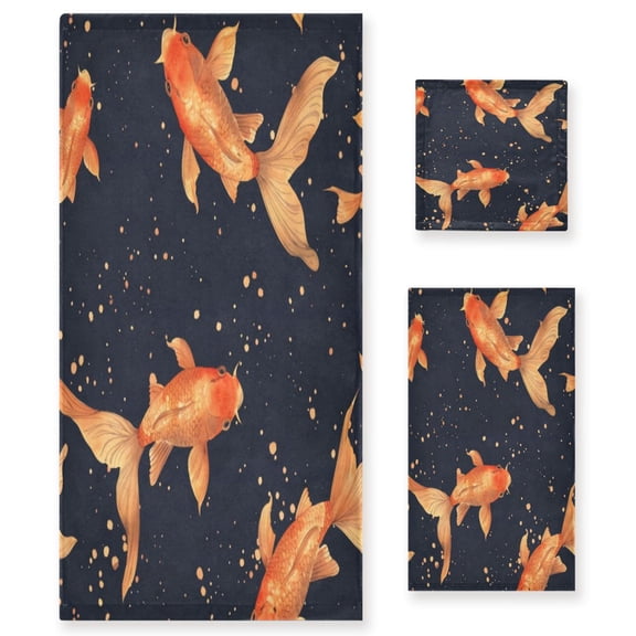 Three-Piece Towel Set Face Towel Towel Set Hand Towel Bath Towel Cotton Bath Towels Bath Towel Sets Hand Bath Towels Large Goldfish