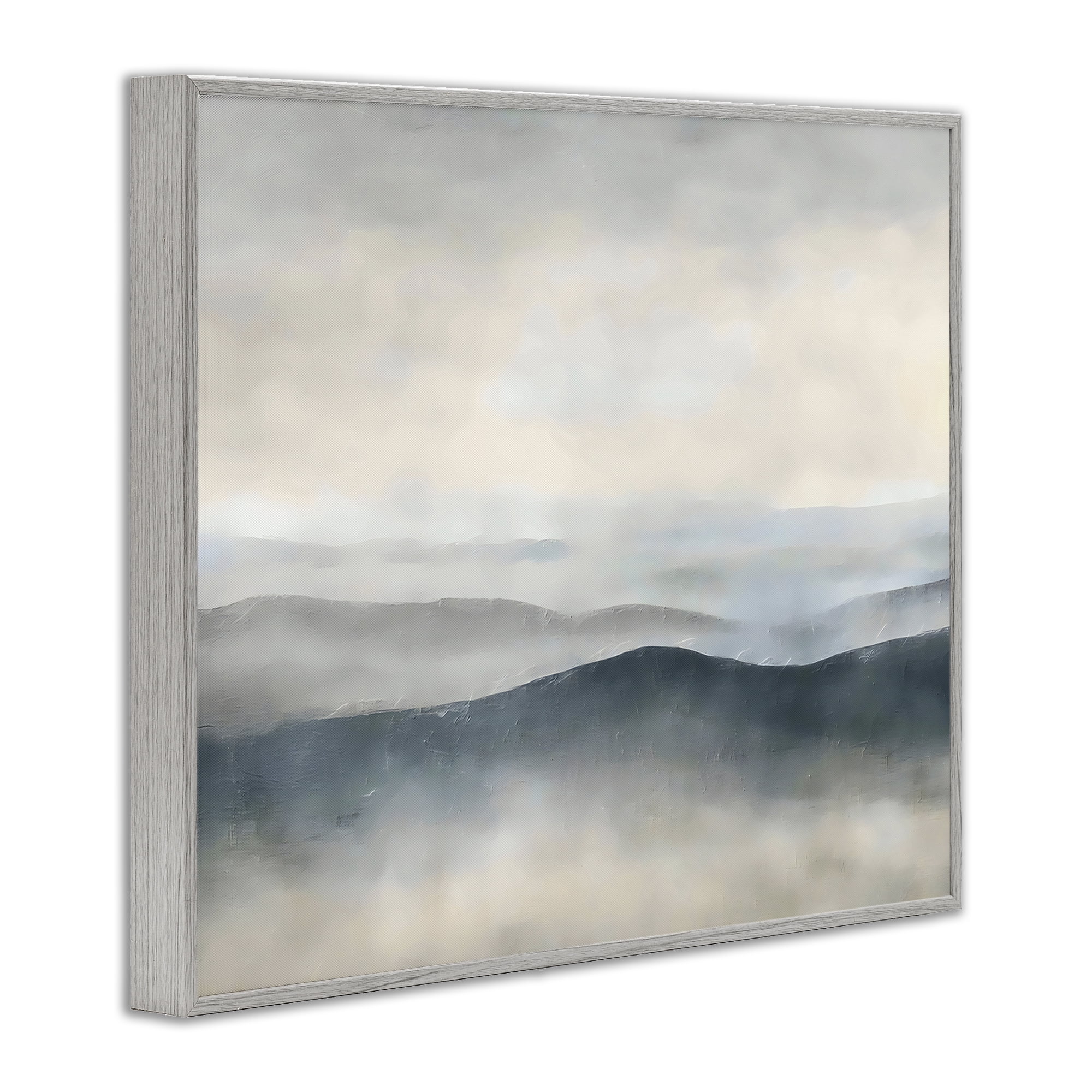 Stupell Industries Muted Horizon Serenity Gray Framed Giclee Art, design by Riley B