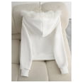 thumbnail image 3 of Edvintorg Womens Hoodie Long Sleeve Zip up Sweatshirt Slim Fit Casual Hooded Top Women Clothing White M, 3 of 5