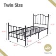 thumbnail image 4 of alazyhome Victorian Black Metal Platform Bed Frame, Twin, 4 of 7