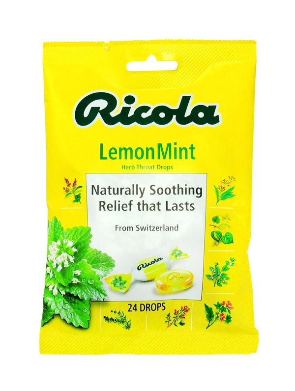 Ricola Lemon Mint Cough & Throat Drops, 3 Count Bag