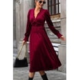 thumbnail image 6 of Women's Smocked Lantern Sleeve Midi Dress 95% Polyester 5% Elastane Sheer Bodice and Stretch for Everyday Wear, 6 of 6