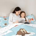 thumbnail image 5 of Homewish Kawaii Polar Bear Queen Comforter Set for Teen, Cute Winter Penguin Bedding Sets, Cartoon Wildlife Reversible Bedding Comforter Set, Luxury Bedroom Decor, 3-Piece, 5 of 8