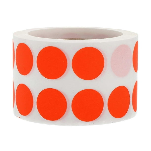 1 Roll Of Fluorescent Dot Stickers Self-adhesive Stickers Round Scrapbook Decals