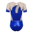 thumbnail image 2 of vastwit Kids Girls Gymnastics Leotard Ballet Dance Bodysuit Short Sleeve Acrobatics Performance Tumbling Outfit Blue 12, 2 of 7