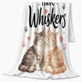 thumbnail image 2 of Soulmates Have Whiskers Romantic Cat Pair Watercolor, Cozy Pet Portrait Pattern, Warm Flannel Blanket for Living Room and Bedroom, Cat Lovers Valentine's Day Gift, Pet Lover Home Decor, 2 of 9