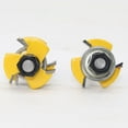thumbnail image 5 of 2Pcs 1/4 Inch Shank 3-Teeth Tongue Groove Router Bit Set Woodworking Cutter Tool, 5 of 7