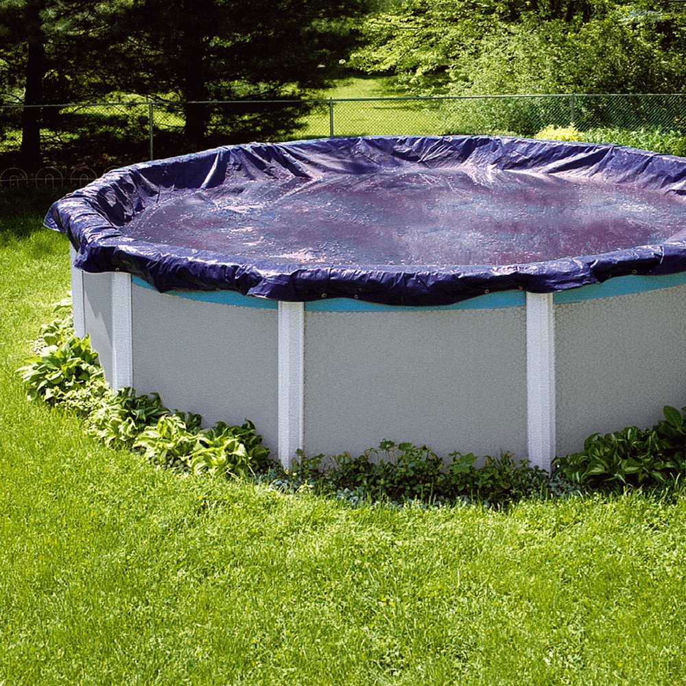Robelle Pool Cover Robelle 12 Ft Winter Pool Cover - Heavy Duty Blue Solid Cover With 4 Ft Overlap Heavy Duty Above Ground Pool Cover 12ft 4ft Overlap