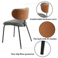 thumbnail image 2 of GrandNoor Modern Boucle Dining Chairs Set of 2,Faux Leather Kitchen & Dining Room Chairs,Curved Backrest Upholstered Dining Chairs with Metal Legs, Gray, 2 of 13