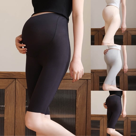 Antinious Maternity Short Pants for Women,Pregnancy Maternity Solid Casual Trousers,Women's Solid Leggings Pregnant Women's Capris Yoga Pants,L,