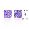 thumbnail image 2 of Dazzling Purple Square Shaped Cubic Zirconia Encrusted Stud Earrings, 2 of 5