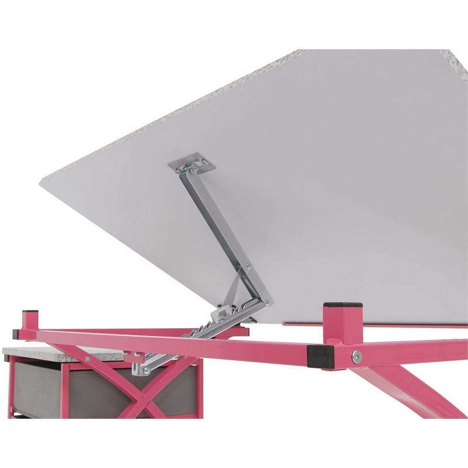 Studio Designs Comet Center Plus Drawing Table with Padded Stool 2 Piece Set Pink & Spatter Gray -