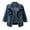 Dark Blue, variant on Fartey Plus Size Jean Jacket for Women Trendy Casual 3/4 Sleeve Short Denim Jacket Basic Lapel Button Down Cropped Coat with Pockets 2025