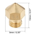 thumbnail image 2 of Boquilla de impresora 3D de 0.6mm, adecuada para cabezal de extrusión MK10, para filamento de 1.75mm, latón, 5 piezas, 2 of 4
