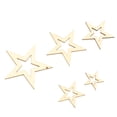 thumbnail image 2 of 205 Uds. Estrellas de madera de varios tamaños, adornos de estrellas de madera en blanco sin terminar para arte, artesanía, fiesta de boda, 2 of 12