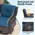 thumbnail image 5 of Yalissey 5PCS Outdoor Swivel Gliders Set with Ottoman Table, 360-Degree Swivel Rocker Lounge Chair,Wicker Bistro Furniture Set(Blue), 5 of 6